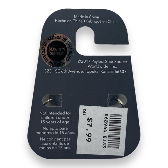 Minicci Dangle Drop Huggie Earrings w. Square Sparkling Stones Silver Tone - Picture 5 of 5